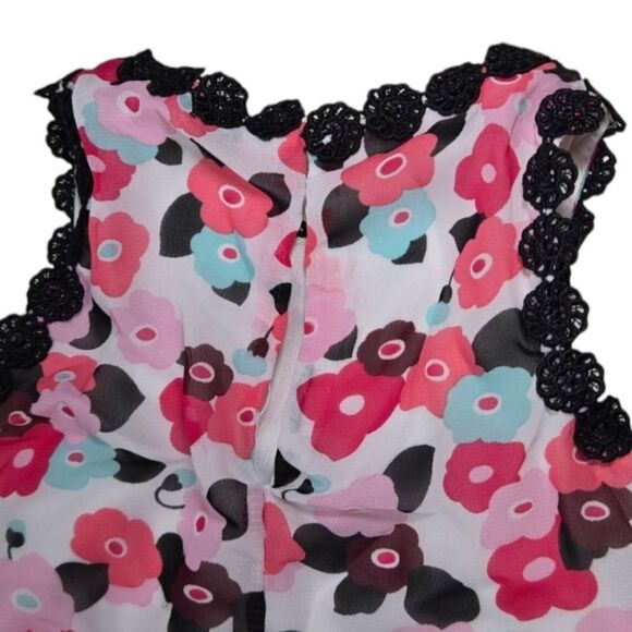 Kate Spade Pink Floral Baby Girl Dress 12M Ruffle Chiffon Lace Designer Fashion - Picture 3 of 7